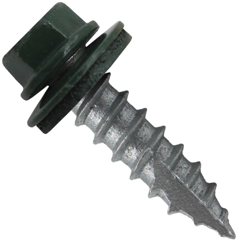 #14 Metal Roofing Screws: (1000) Screws x 1' Evergreen Hex Head Sheet Metal Roof Screw. Self Starting/Tapping Metal to woodsheet Metal Screws with EPDM Washer. for Corrugated Roofing