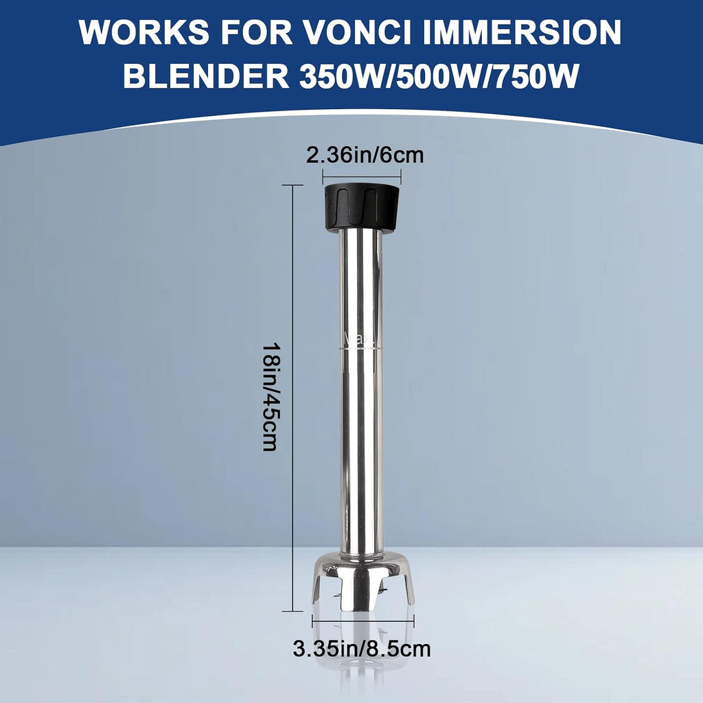 VONCI 18inch Commercial Immersion Blender Detachable Shaft, 350W, 500W & 750W Compatible, Stainless Steel Removable Shaft.
