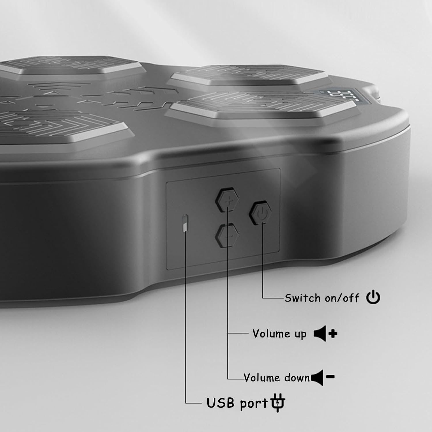 Music Boxing Machine,Digital Boxing Gym Equipment with Rhythm Light and Real-Time Workout Data,Wall Punching Pad for Home and Office