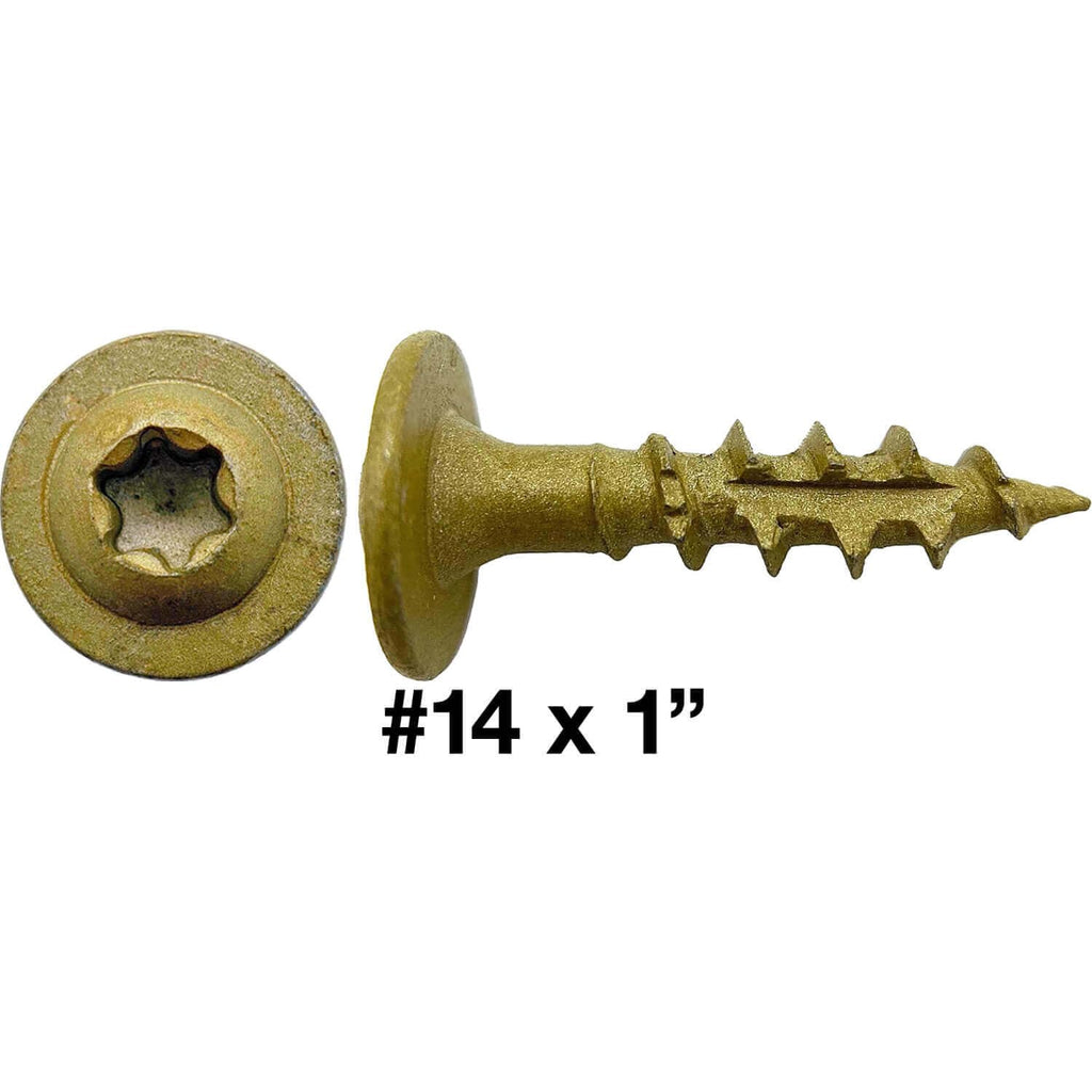 Jake Sales #14 x 1 Construction Lag Screw Torx/Star Drive Heavy Duty Structural Lag Screw Far Superior to Common Lag Screws (Full Box - 4,000 Screw Count) Exterior Coated - ACQ Compatible Wood Screws
