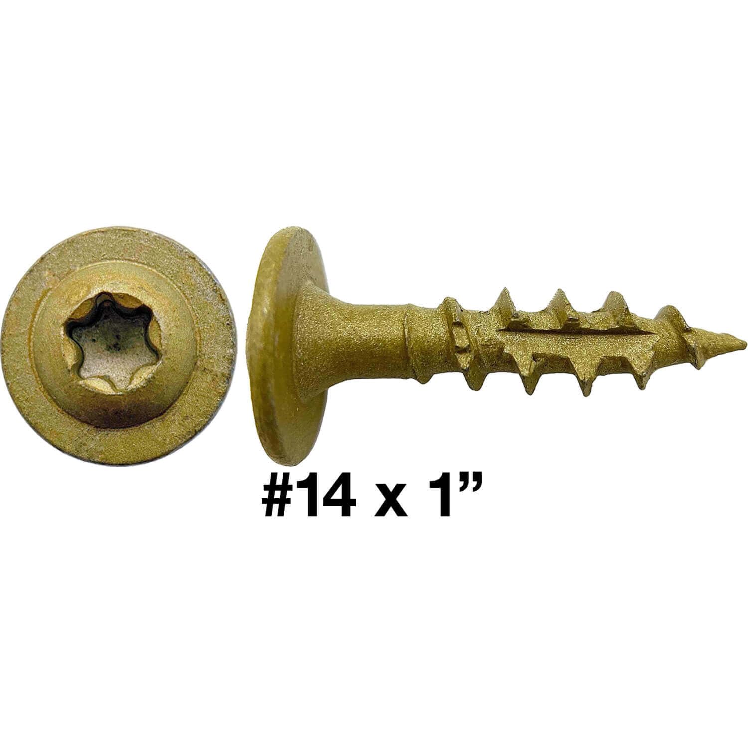 Jake Sales #14 x 1 Construction Lag Screw Torx/Star Drive Heavy Duty Structural Lag Screw Far Superior to Common Lag Screws (Full Box - 4,000 Screw Count) Exterior Coated - ACQ Compatible Wood Screws