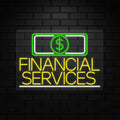 Financial Services Neon Sign for Retail Displays | Value priced LED Flex Neon | Electronic Light Up LED Sign for Windows/Walls | 36'W x 24'H x 1'D