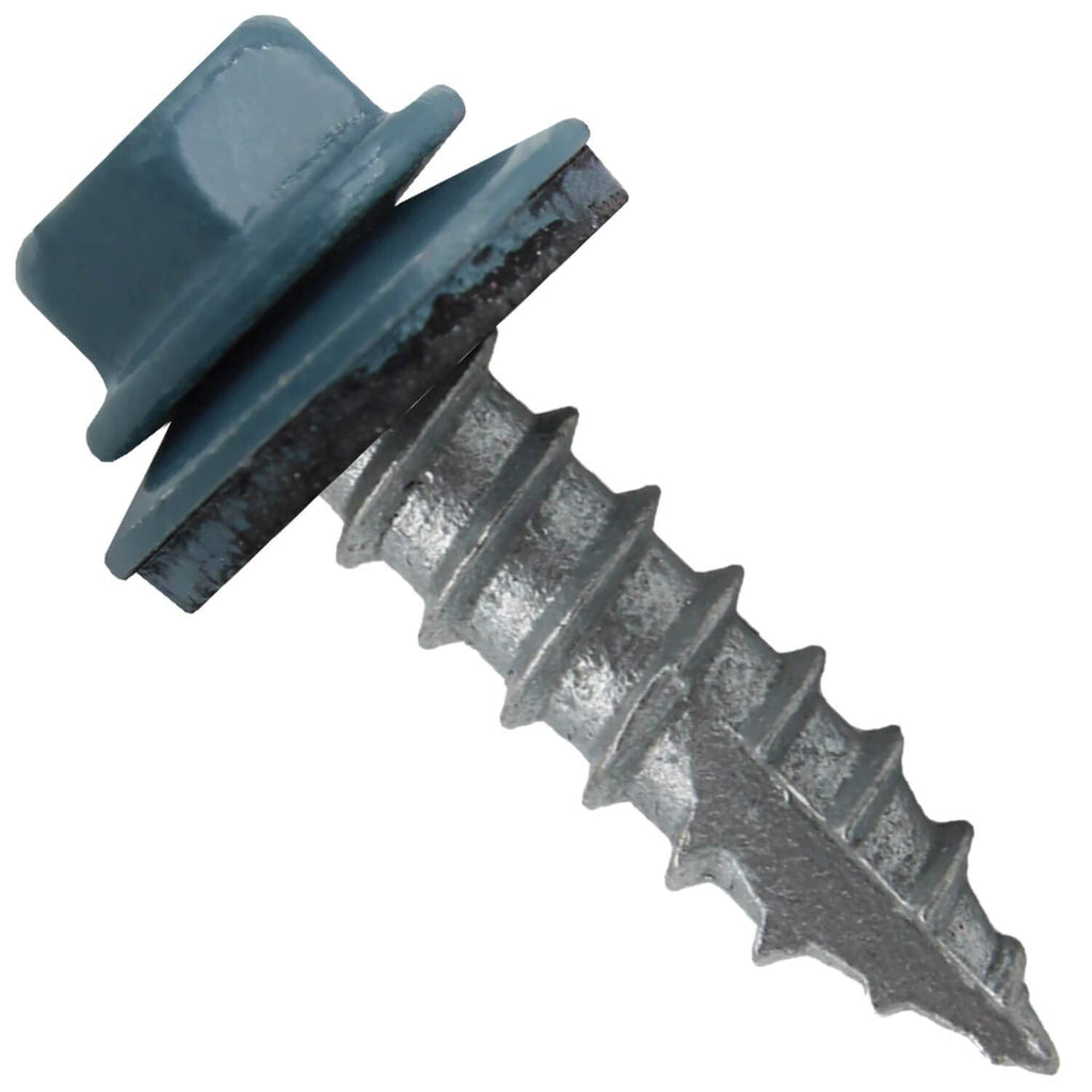 #14 Metal Roofing Screws: (1000) Screws x 1' Slate Blue Hex Head Sheet Metal Roof Screw. Self Starting/Tapping Metal to woodsheet Metal Screws with EPDM Washer. for Corrugated Roofing