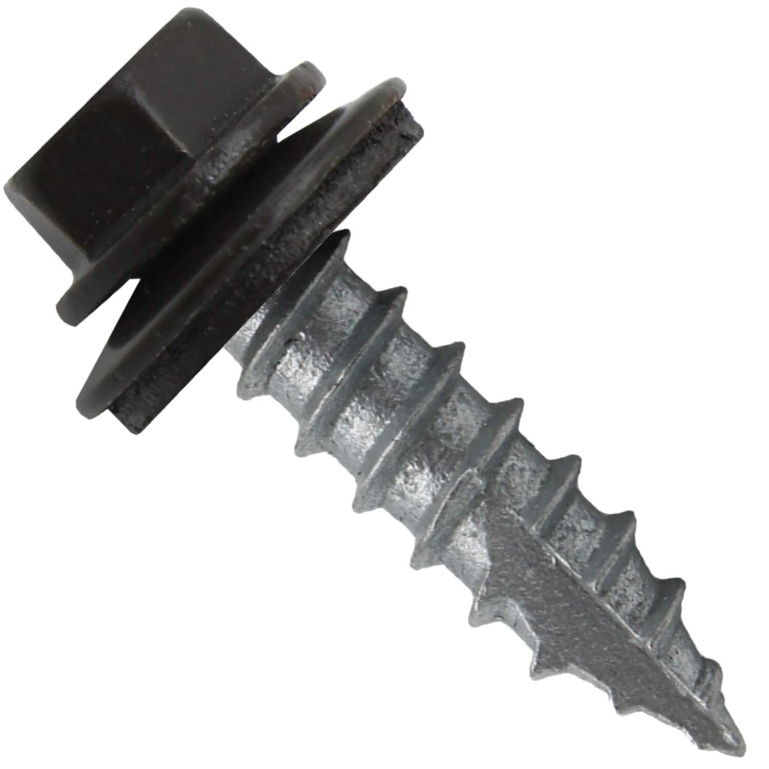 #14 Metal Roofing Screws: (1000) Screws x 1' Dark Bronze Hex Head Sheet Metal Roof Screw. Self Starting/Tapping Metal to woodsheet Metal Screws with EPDM Washer. for Corrugated Roofing