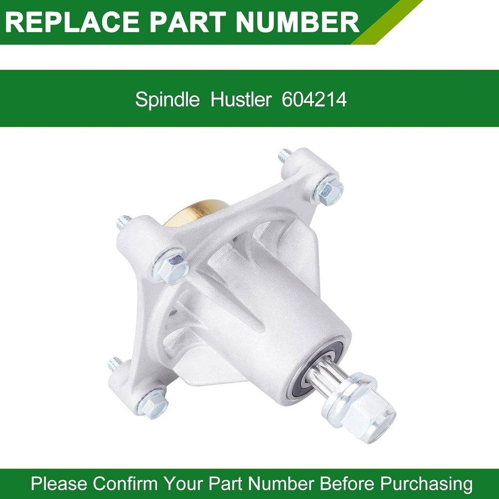 52 Inch Mower Deck Rebuild Kit - Fits Hustler Raptor Raptor Limited 52' Mowers, 3 Spindles (604214) + 3 Blades (603995) + 1 Belt (791998)+3 Idlers(603998)