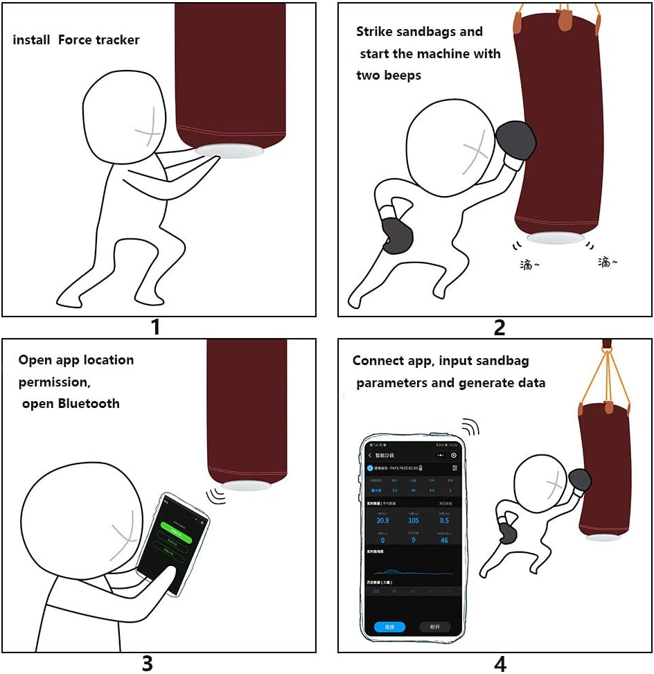 Smart Force Tracker Punching Bag Power Meter Speed Test Boxing Kick Sensor Dynamometer Training Strike striketec PIQ
