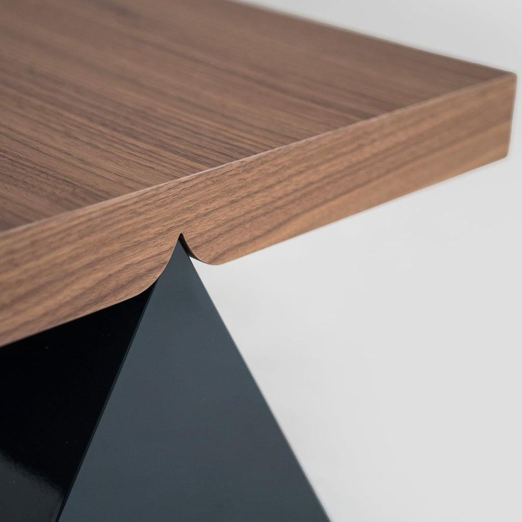 Acanva Modern Rectangle Coffee Table with Triangle Base, Minimalist Style Low Profile Center Tables for Living Room Home Office