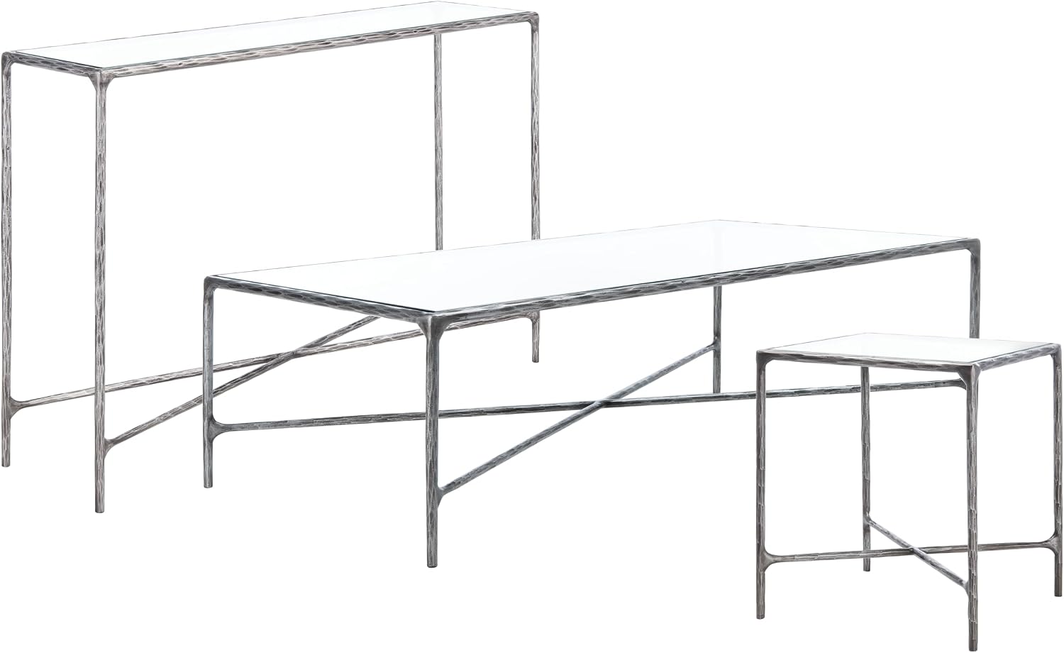 SAFAVIEH Couture Home Collection Jessa Silver Metal/Tempered Glass Top Square End Table (Fully Assembled)