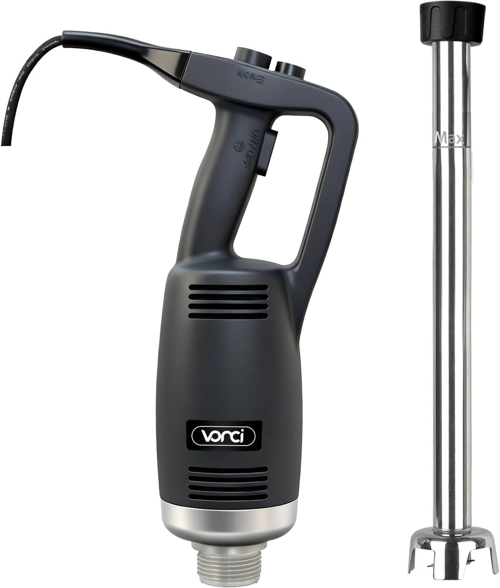 VONCI 750W Commercial Immersion Blender, Extra Heavy Duty Hand Blender with Variable Speed 8000-19000RPM, Handheld Stick Mixer with 22' SUS 304 Shaft, Commercial Emulsifier for Restaurant Kitchen.