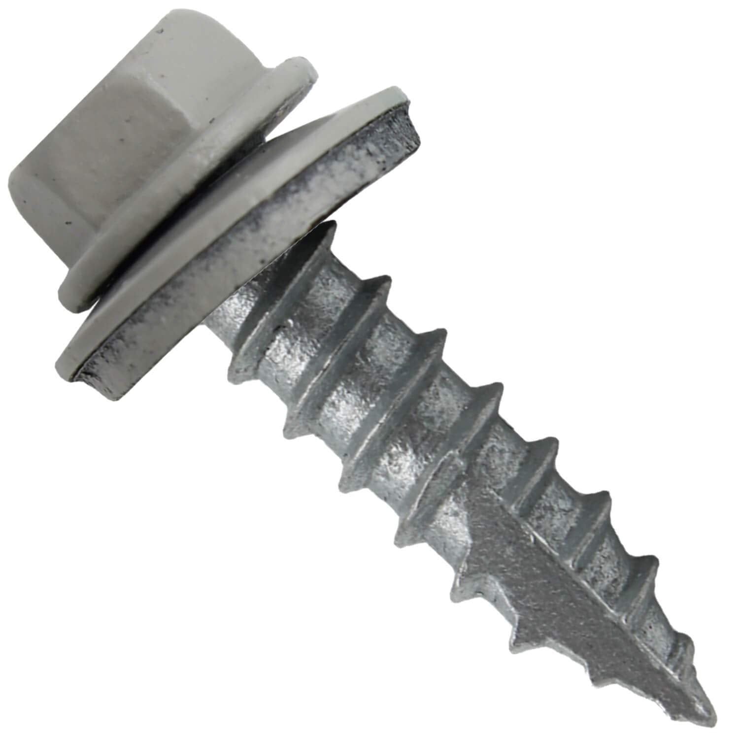 #14 Metal Roofing Screws: (1000) Screws x 1' ABC Gray Hex Washer Head Sheet Metal Roof Screw. Self Starting/self Tapping Metal to Wood with EPDM Washer. Colored Head. for Corrugated Roofing