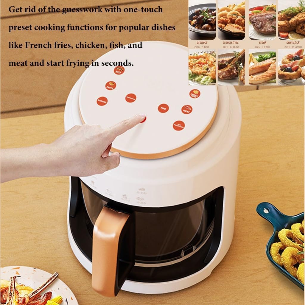 4L Digital Air Fryer Oven with Timer & Temp Control, Detachable Basket for Frying, Roasting, Baking & Grilling - Stylish Yellow Color, Healthy Cooking Made Easy