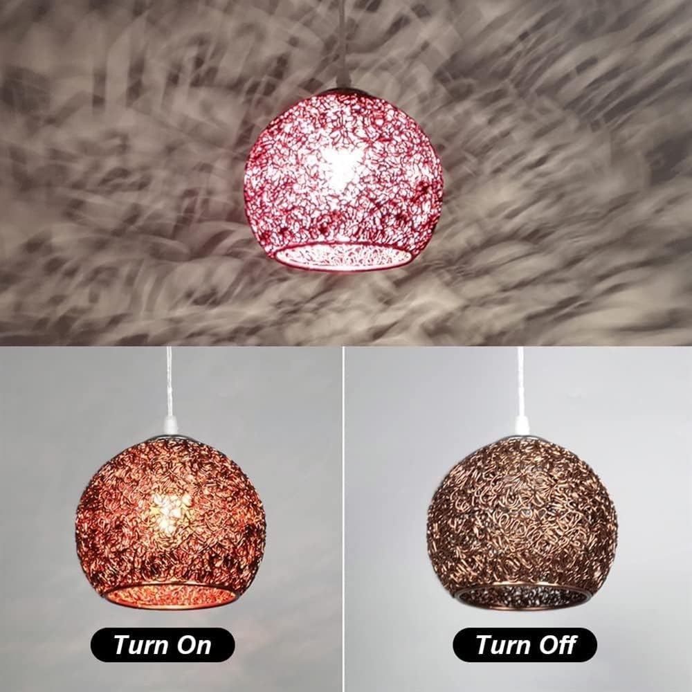 Chandelier Light for Living Room LED Chandelier Aluminum Wire Globe Lampshade Fixture Nordic Decor Hanging Light for Kitchen Island Dining Room Living Room Hallway (Brown)