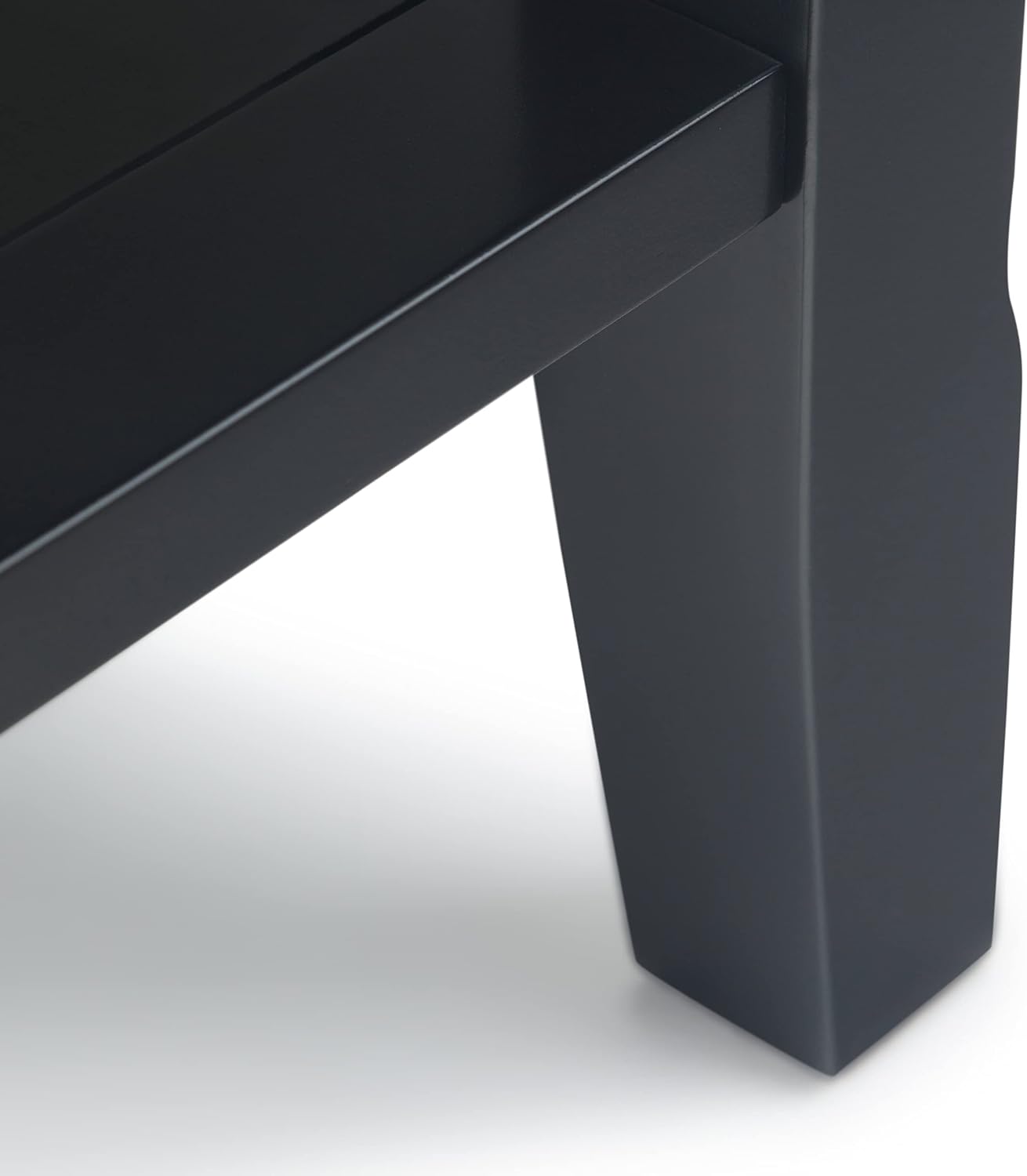 SIMPLIHOME Acadian Narrow Side Table - 14 inch Wide Solid Wood Rectangular End Table with 2 Open Shelves in Black, Transitional Lamp Stand or Nightstand for Living Room or Bedroom with Storage