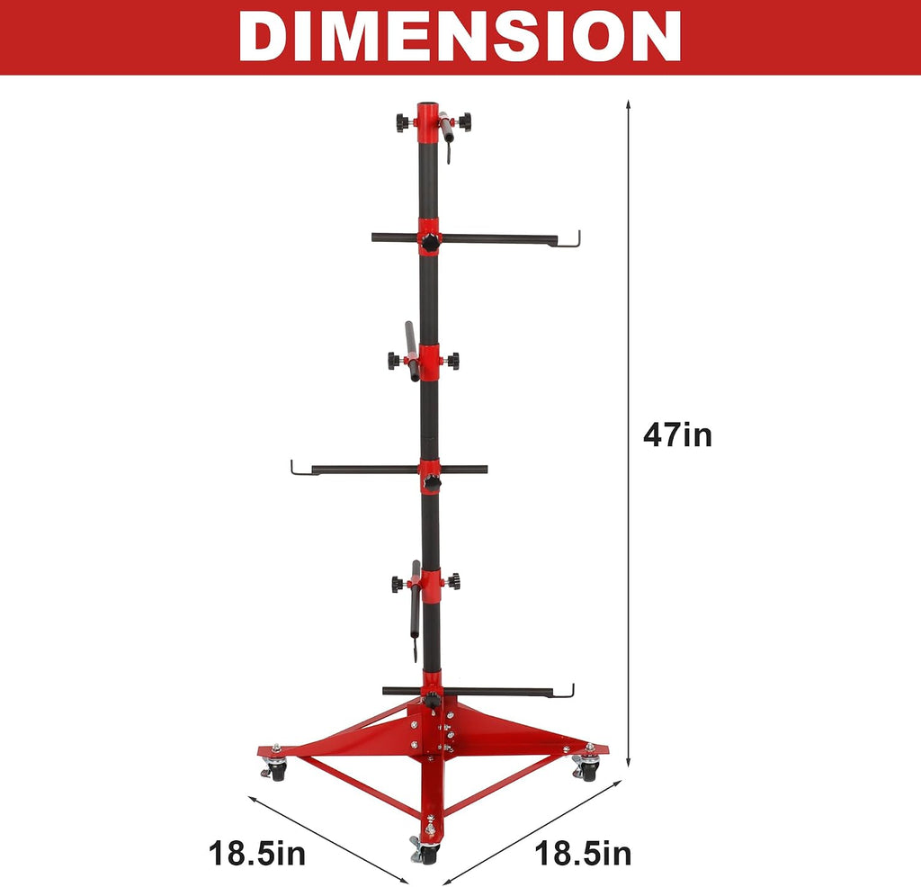 Panel Tree Automotive Paint Stand with 6 Hook Levers, 47 Inch Panel Holder wtih Adjustable Center Post, Paint Rack for Hang Automotive Doors, Fenders, Bumpers
