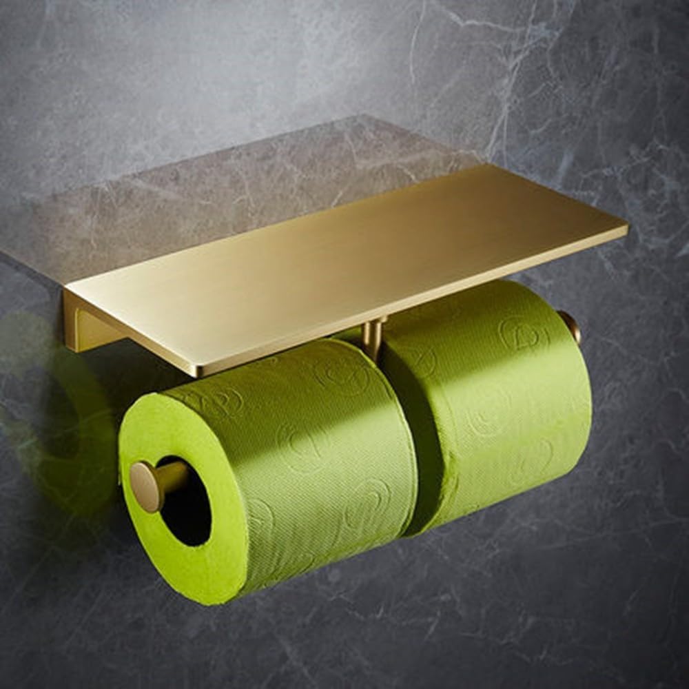 Bathroom Accessories Bathroom Shelf Towel Rack Paper Holder Toilet Brush Holder Towel Ranger Brushed Gold Brass Bath Hardware,Paper Holder C10