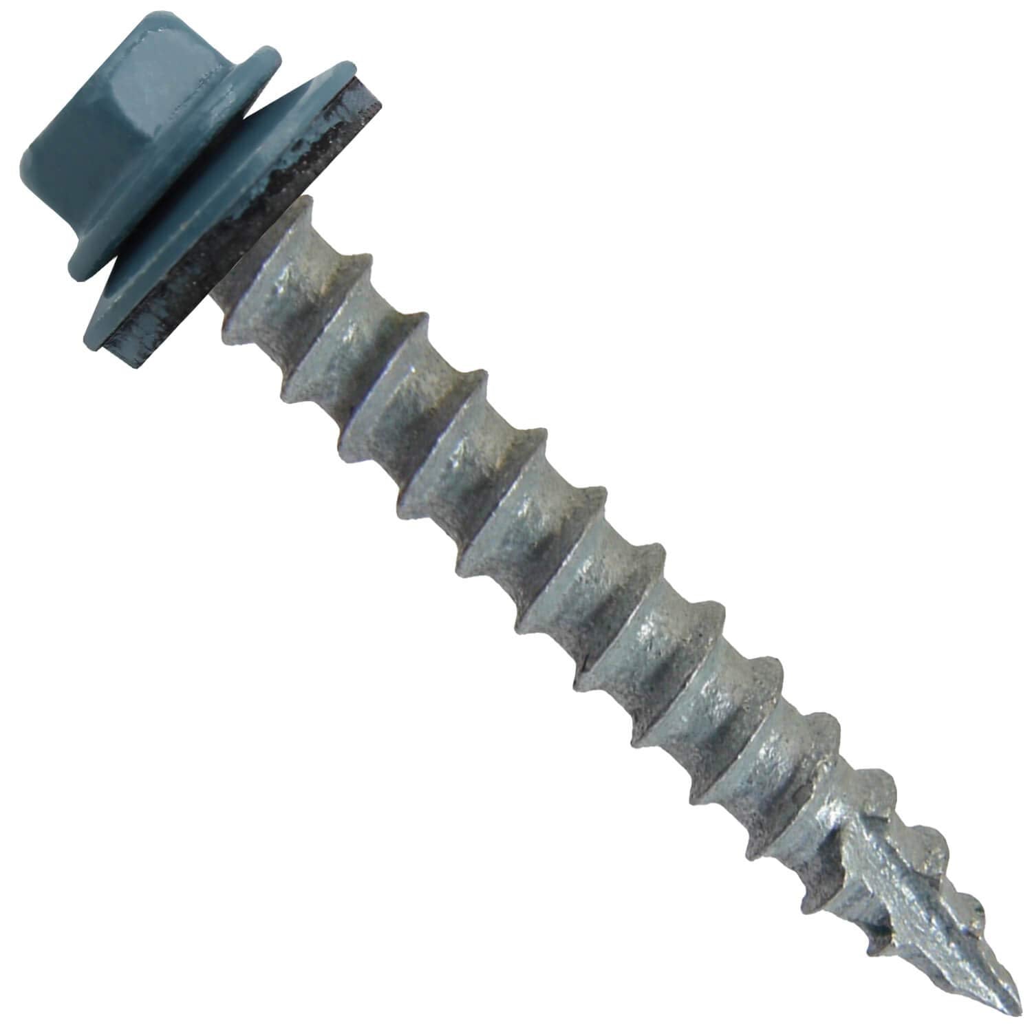 #14 Metal Roofing Screws (750) Screws x 1-1/2' Slate Blue Hex Head Sheet Metal Roof Screw. Self Starting/Tapping Metal to woodsheet Metal siding Screws - EPDM Washer. for Corrugated Roofing
