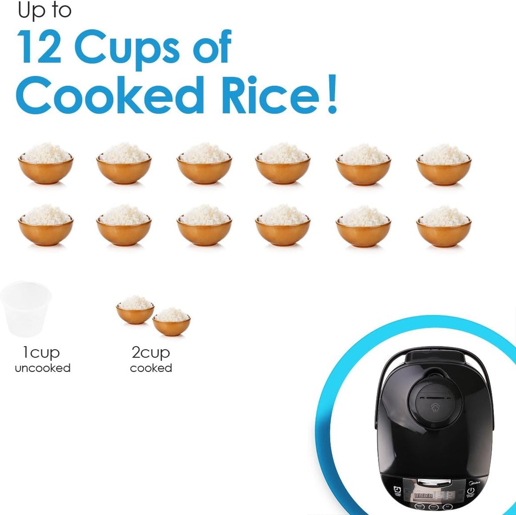 Midea Rice Cooker Slow Cooker Multi Cooker 10 Cup with Steamer Basket For Rice Food Vegetable Egg Automatic Keep Warm LED Digital Control