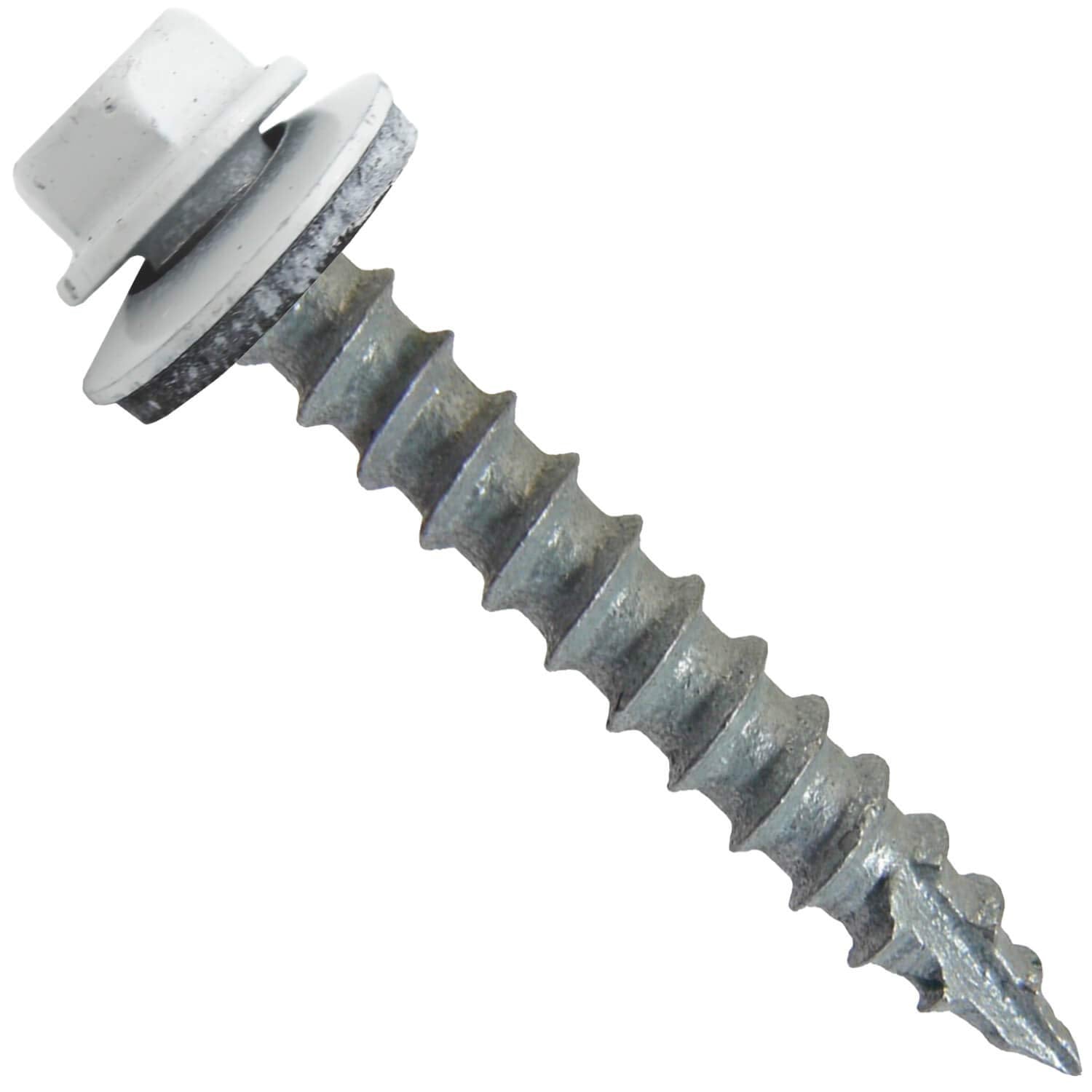 #14 Metal Roofing Screws: (750) Screws x 1-1/2' Brite White Hex Washer Head Sheet Metal Roof Screw. Self Starting/Tapping EPDM Washer. Colored Head for Corrugated Roofing