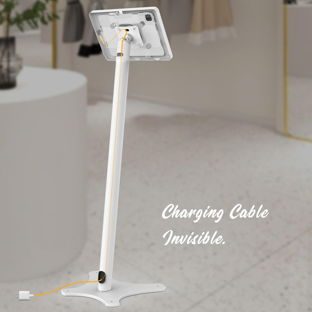 Tablet Kiosk Floor Stand, All Metal Rotate Lockable - Compatible with 10.9' iPad 10th, Pro 11' 1 2 3 4, Air 4 5, Air 11'(M2/M3/M4), iPad 11'(A16) - BSF301WA