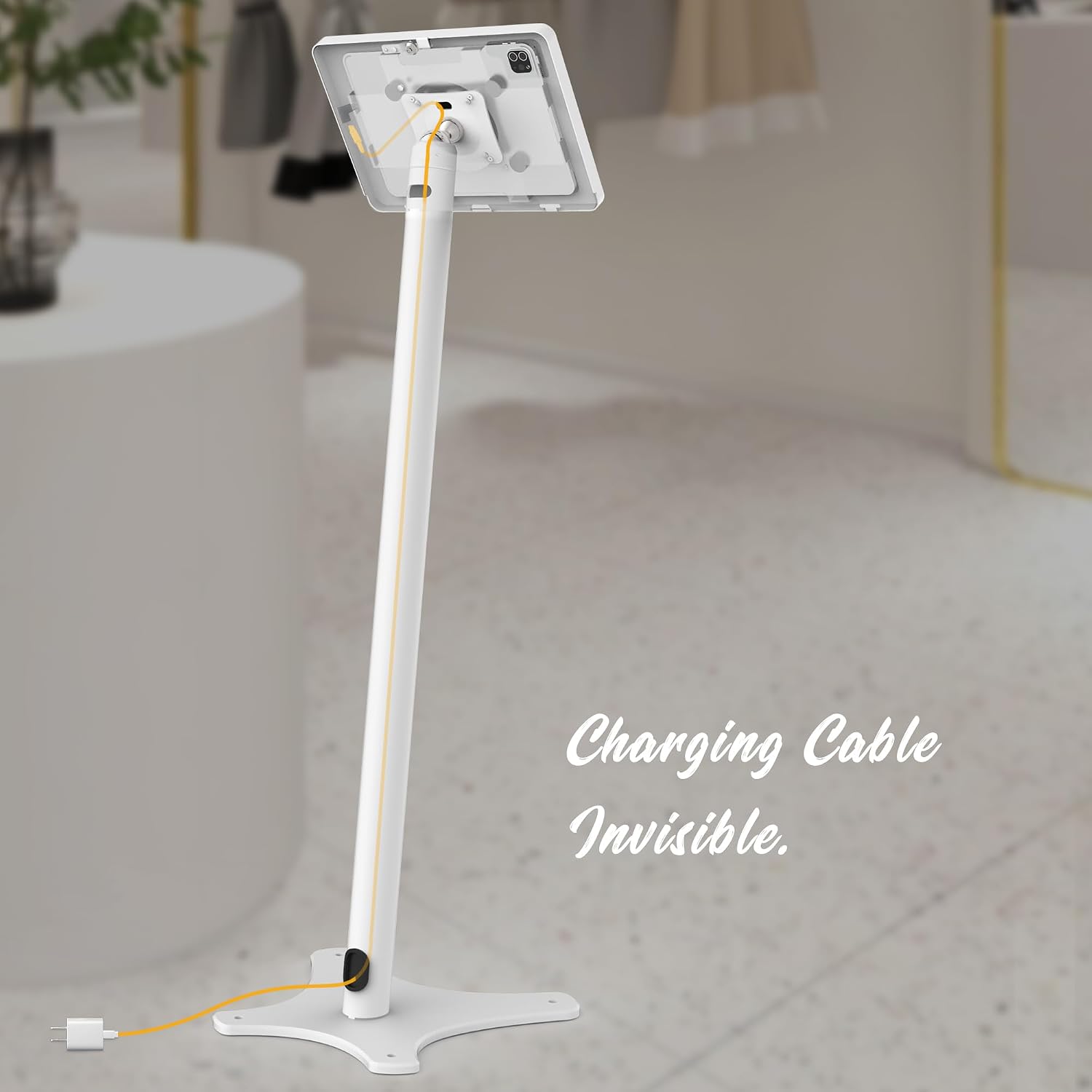Tablet Kiosk Floor Stand, All Metal Rotate Lockable - Compatible with 10.9' iPad 10th, Pro 11' 1 2 3 4, Air 4 5, Air 11'(M2/M3/M4), iPad 11'(A16) - BSF301WA