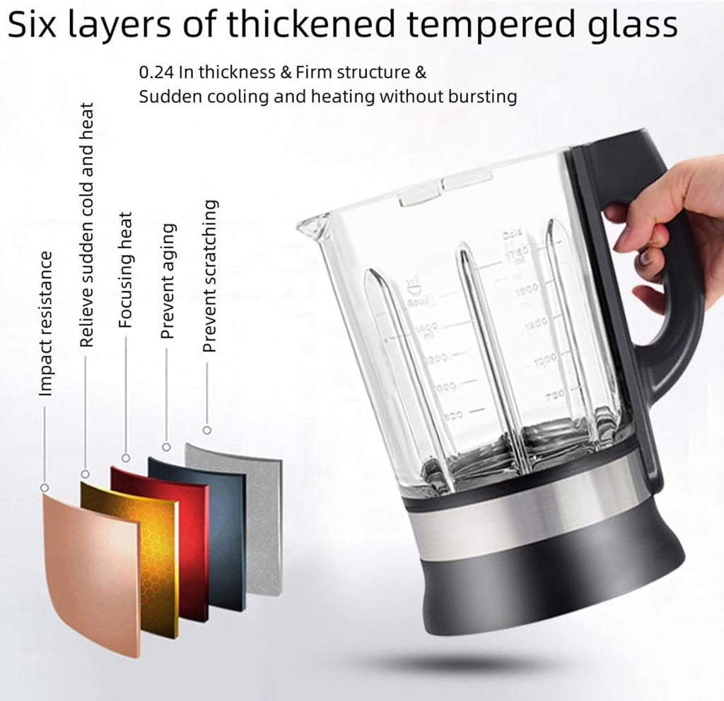 Food Processor Blender Combo, 60oz 1200W All-in-One Kitchen Machine | 9 Programs, 12H Preset, Self-Cleaning, Grinding, Chopping, Mixing, Shakes, Hot Soups