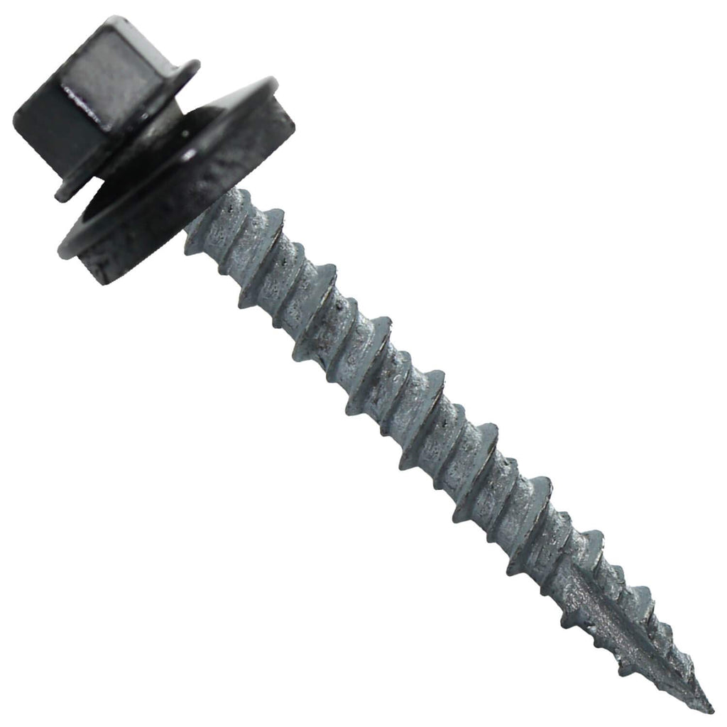 Metal Roofing Screws: (1000) 10 x 1-1/2' Black Hex Head Sheet Metal Roof Screw. Self Starting Metal to Wood siding Screws. EPDM Washer. Colored Head