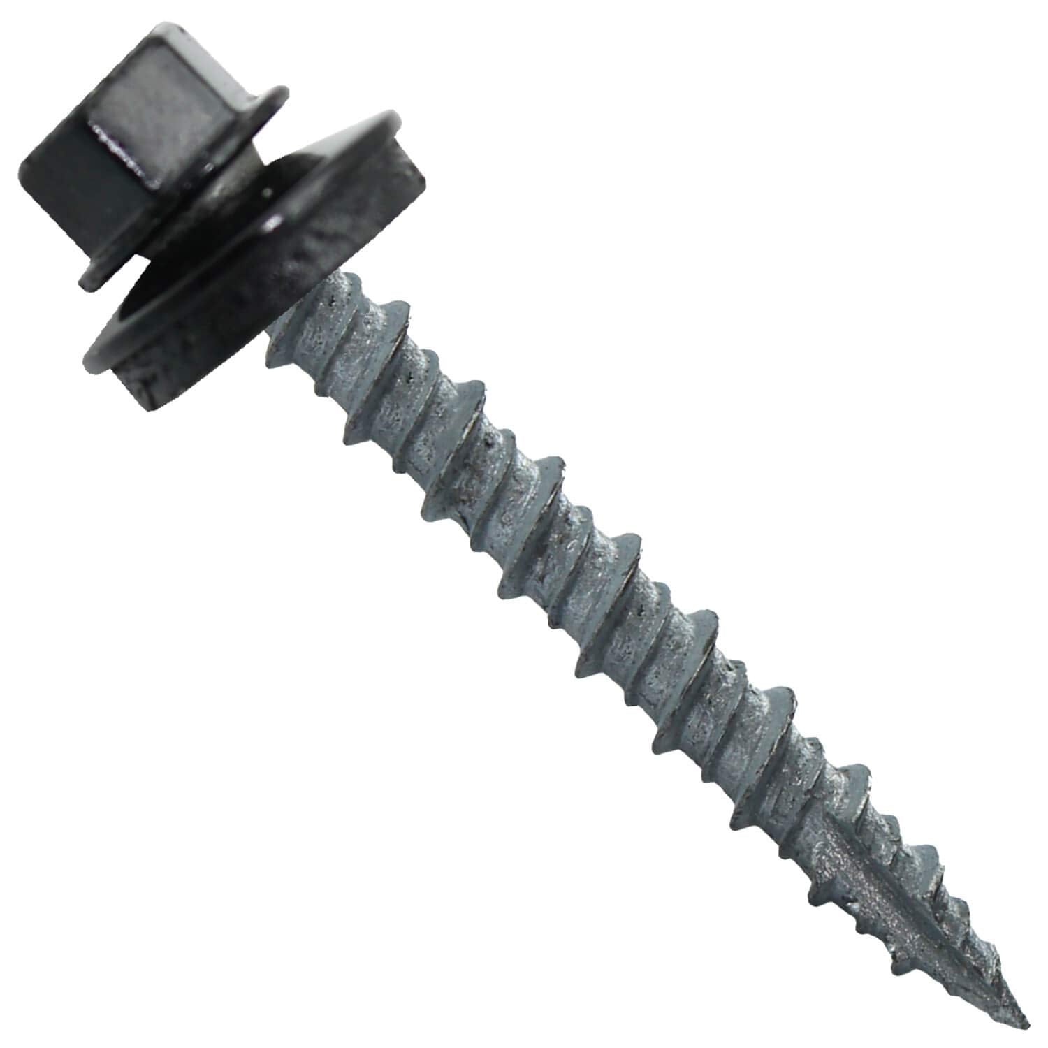 Metal Roofing Screws: (1000) 10 x 1-1/2' Black Hex Head Sheet Metal Roof Screw. Self Starting Metal to Wood siding Screws. EPDM Washer. Colored Head