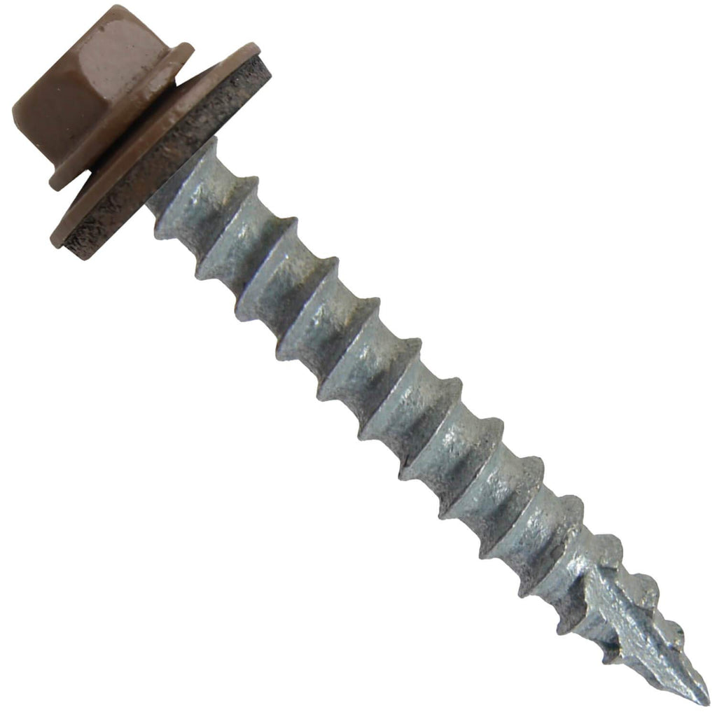 #14 Metal Roofing Screws (750) Screws x 1-1/2' Light Brown Hex Head Sheet Metal Roof Screw. Self Starting/Tapping Metal to woodsheet Metal siding Screws - EPDM Washer. for Corrugated Roofing