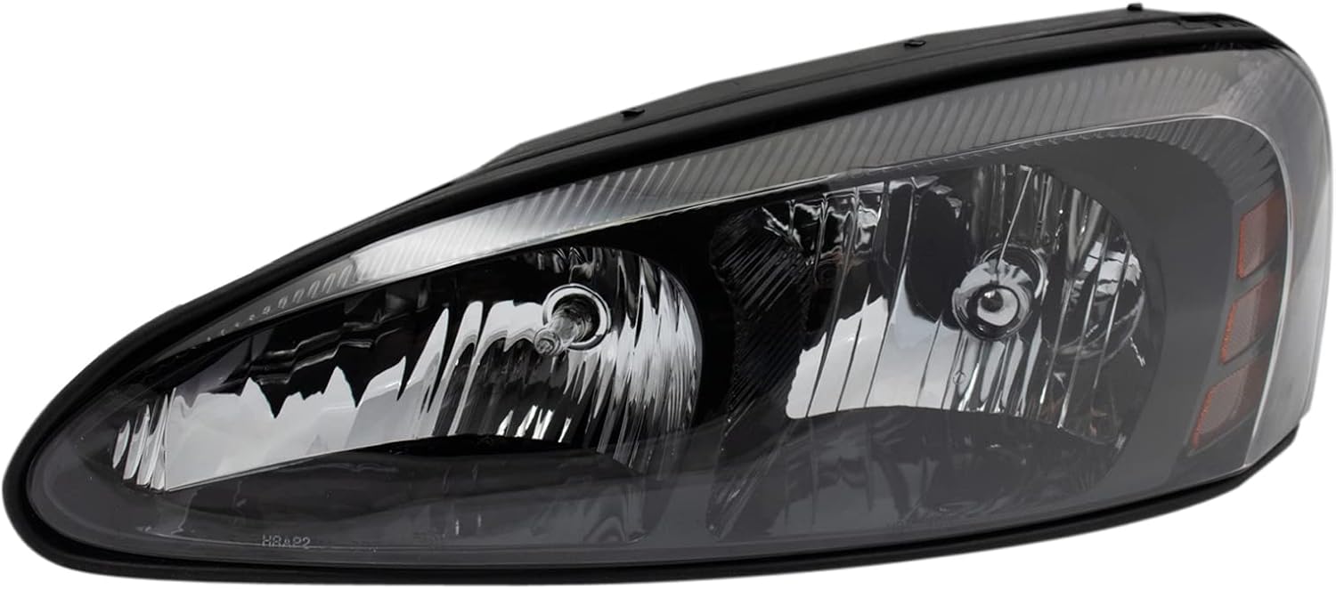 TRQ Driver and Passenger Side Headlight Assembly Set Compatible with 2004–2008 Pontiac Grand Prix