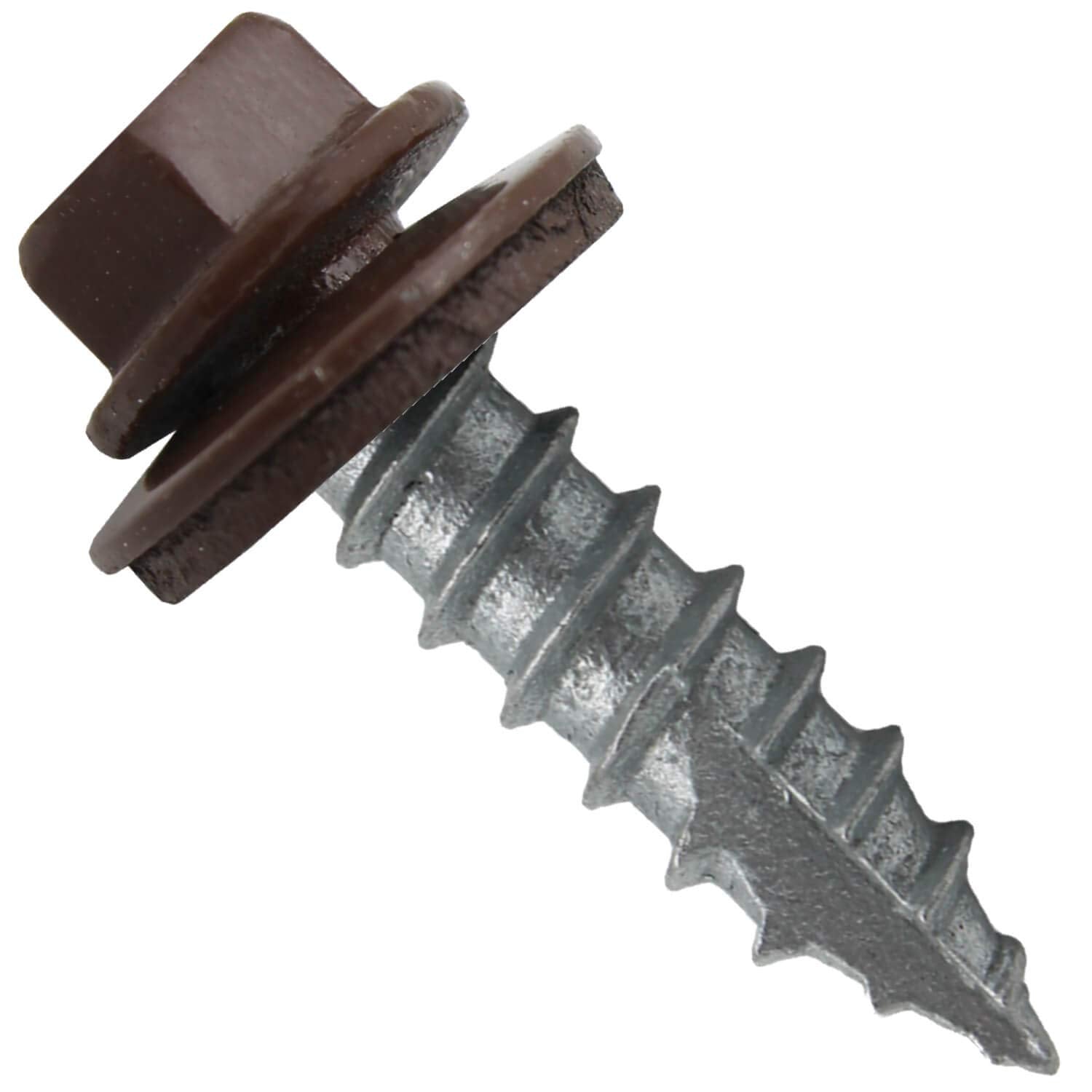 #14 Metal Roofing Screws: (1000) Screws x 1' Brown Hex Head Sheet Metal Roof Screw. Self Roofing Starting/Tapping Metal to woodsheet Metal Screws with EPDM Washer. for Corrugated
