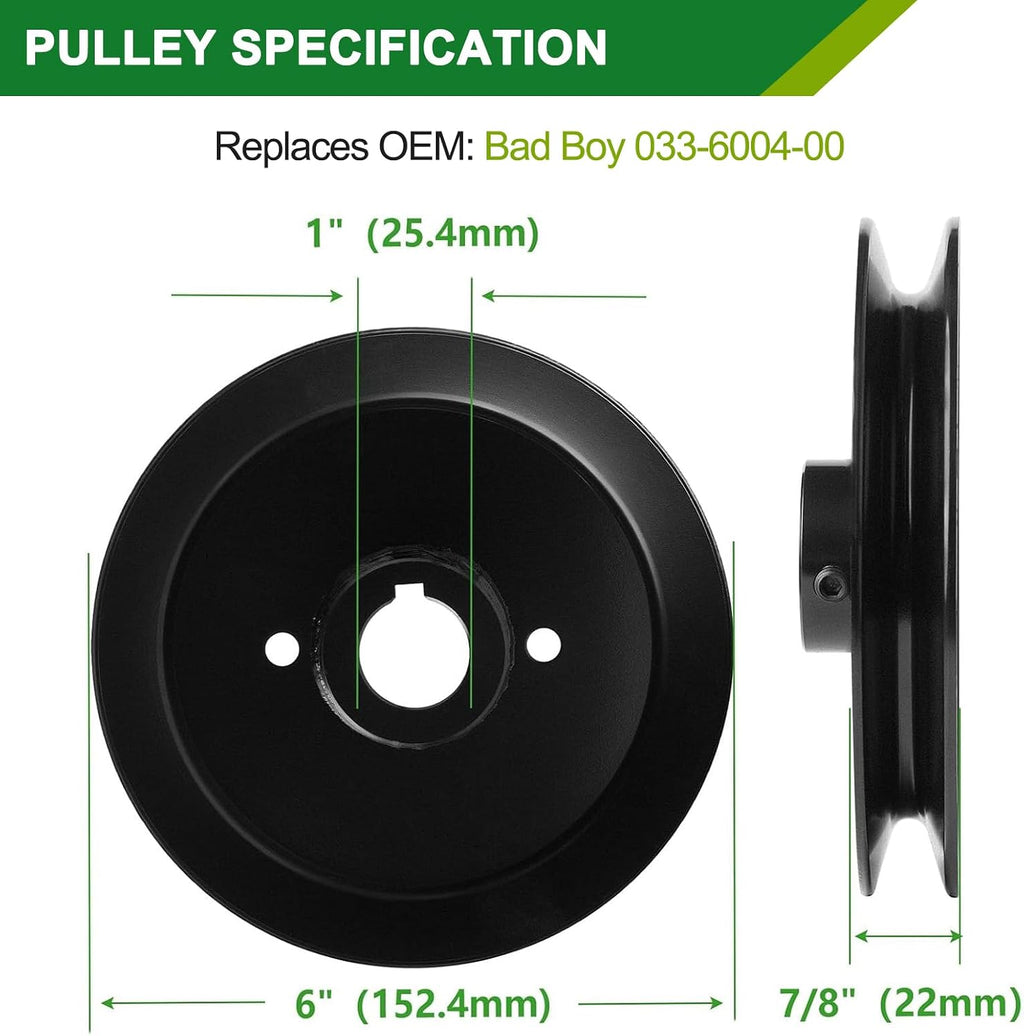 037-6015-50 037-6015-00 Spindle Assembly with 033-6004-00 Pulley - Fits 60 Inch Mower Decks Bad Boy Maverick ZT Elite 60-Inch (3-Pack)