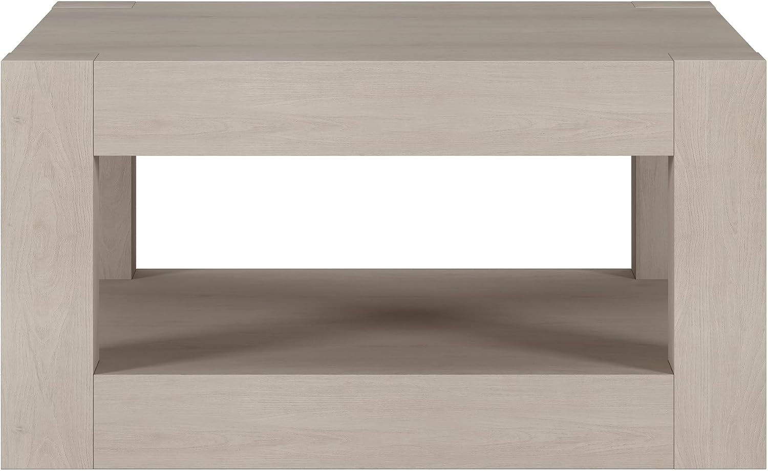 Henn&Hart 32' Wide Square Coffee Table in Beech White, for Home, Living Room, Bedroom, Entertainment Room, Office