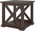 Signature Design by Ashley Camiburg Modern Farmhouse End Table with Crossbuck Details, Brown