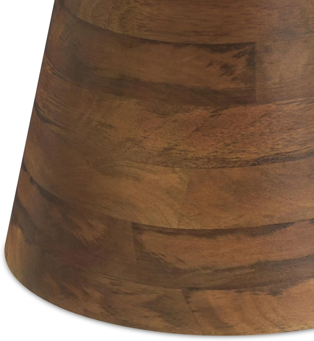 SIMPLIHOME Robbie Accent Table - 16 inch Wide Solid Mango Wood End Table in Walnut Brown, Boho Contemporary Rustic Side Table for Living Room or Bedroom with Multipurpose Function, Assembled