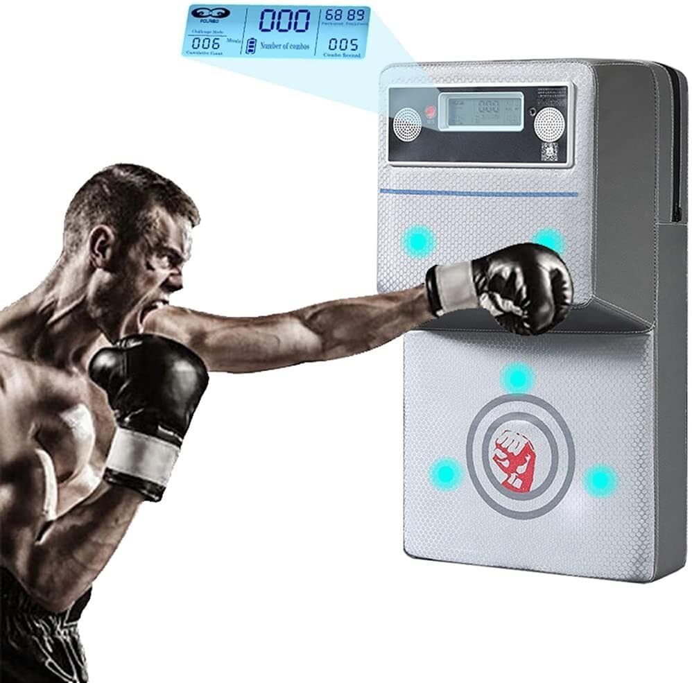 Wall Mounted Boxing Machine, Music Boxing Training Punching Target Striking Hitting Target Boxing Mat with Punch Force Tester (B)
