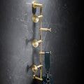 OAKITA Bathroom Accessories Bathroom Shelf Towel Rack Paper Holder Toilet Brush Holder Towel Ranger Brushed Gold Brass Bath Hardware,Hat Hook