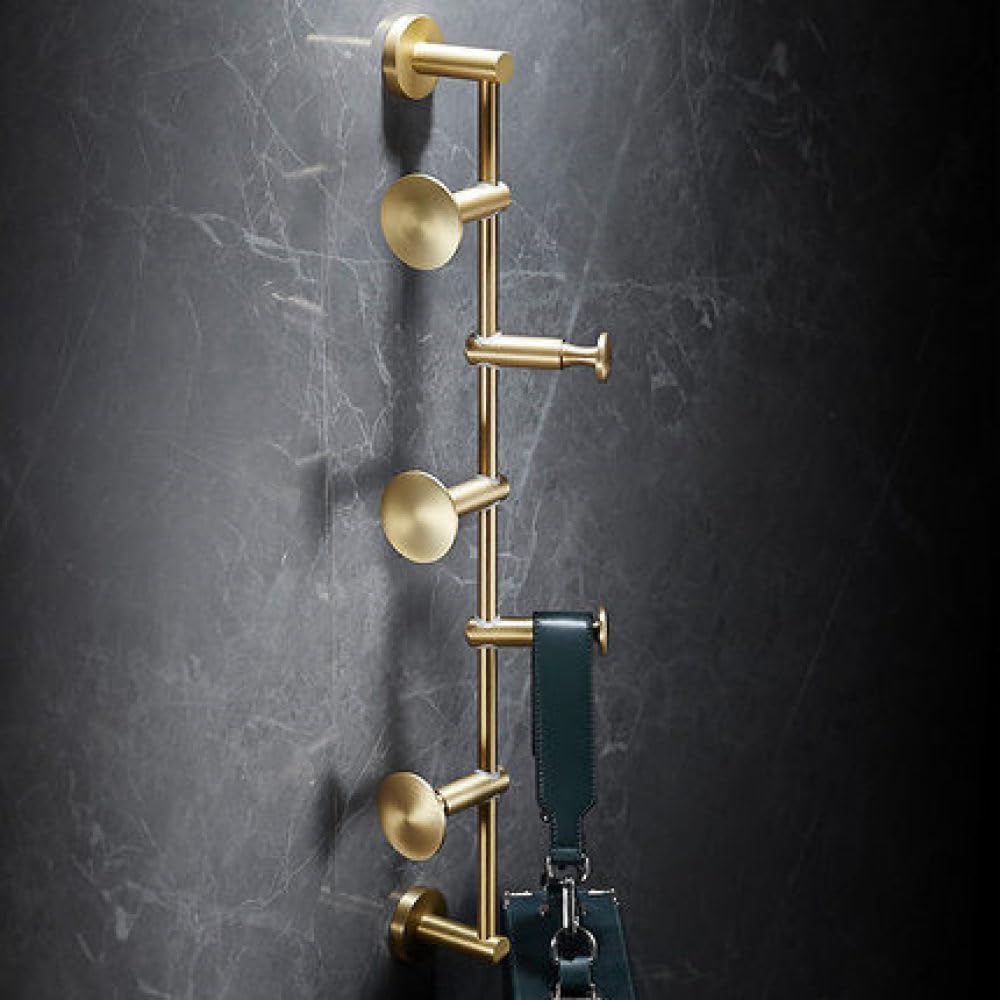 OAKITA Bathroom Accessories Bathroom Shelf Towel Rack Paper Holder Toilet Brush Holder Towel Ranger Brushed Gold Brass Bath Hardware,Hat Hook