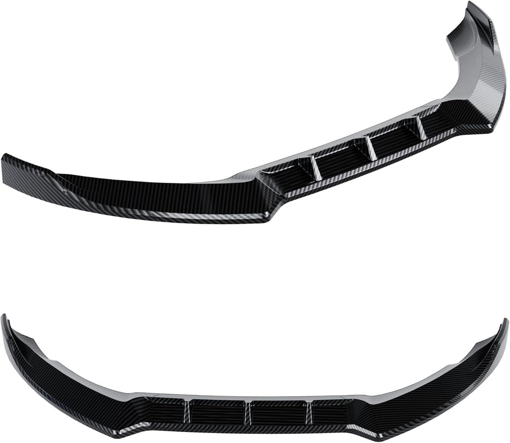 Carbon Fiber Look Front Bumper Lip Splitter Compatible with Ford Escape 2013-2016 Accessories Under Chin Spoiler Body Kit Add On ABS Materia (Carbon Fiber Look)