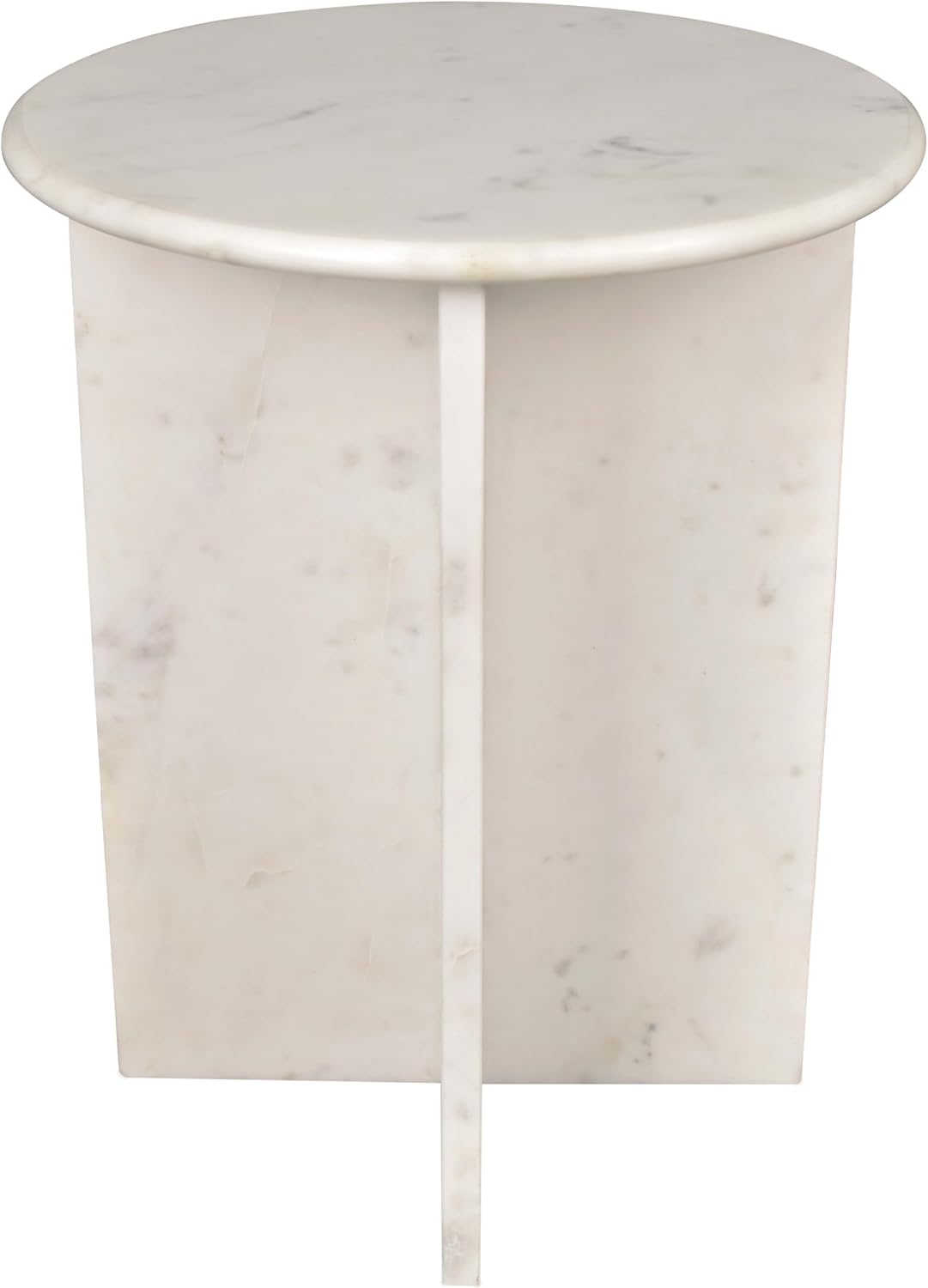 JONATHAN Y MTB1103A Javier 17.75' Contemporary Natural Marble Handmade X-Shaped End Table for Living Room, Bedroom, Bathroom, White