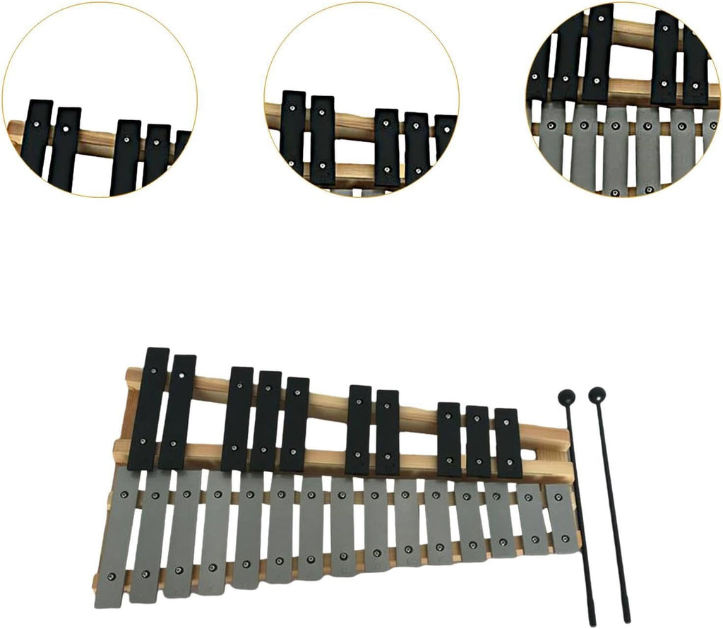 25 Note Glockenspiel Percussion Instrument Wood Xylophone for Kids Montessori Music Lessons Home Outdoor Performance