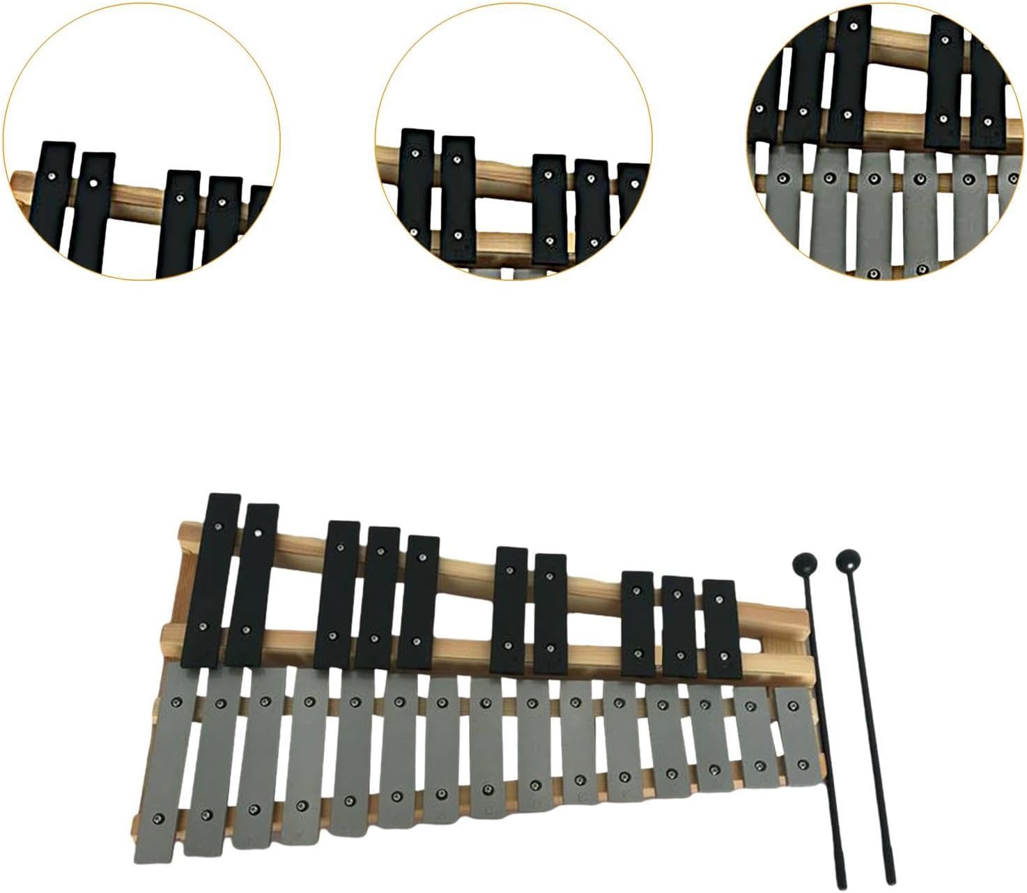 25 Note Glockenspiel Percussion Instrument Wood Xylophone for Kids Montessori Music Lessons Home Outdoor Performance