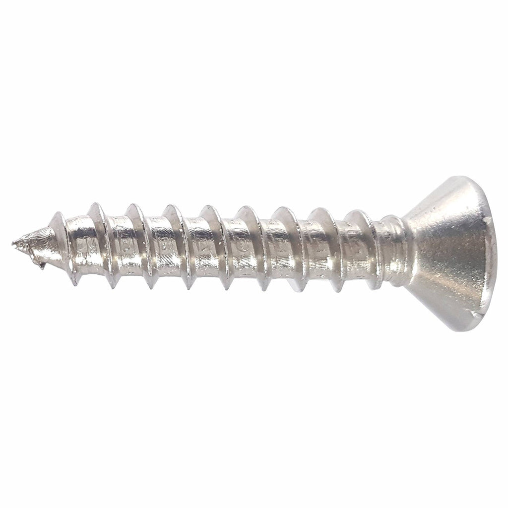 #10 x 2 Oval Head Sheet Metal Screws, Square Drive, Stainless Steel 18-8, Full Thread, Bright Finish, Self-Tapping, Type A, Quantity 1000 By Fastenere