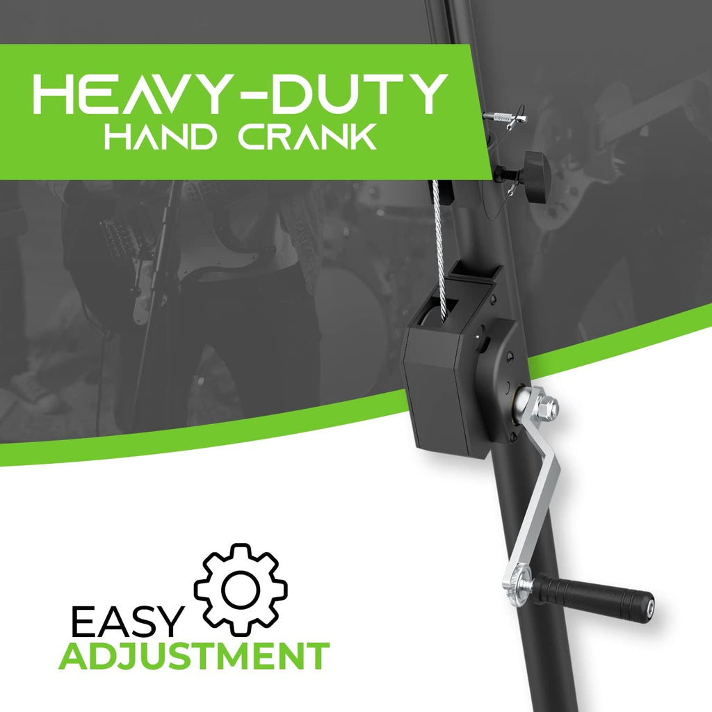 GEARit LED Light Stand With 5 Ft. T-Bar for 6 PAR Lights, Hand Crank, Heavy-Duty Tripod With Metal Joint, Pro-Grade Portable Design for DJ Lighting, Bands, Venues and Stages