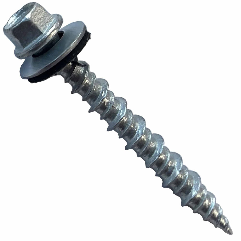 Metal Roofing Screws - #10 x 1.5' – Self Tapping ¼' Hex Head with EPDM Rubber Washer – for Metal to Wood, Corrugated Roofing, Siding, Sheds, Pancake Screw - Hex Drive Easy Install - Galvanized (2500)