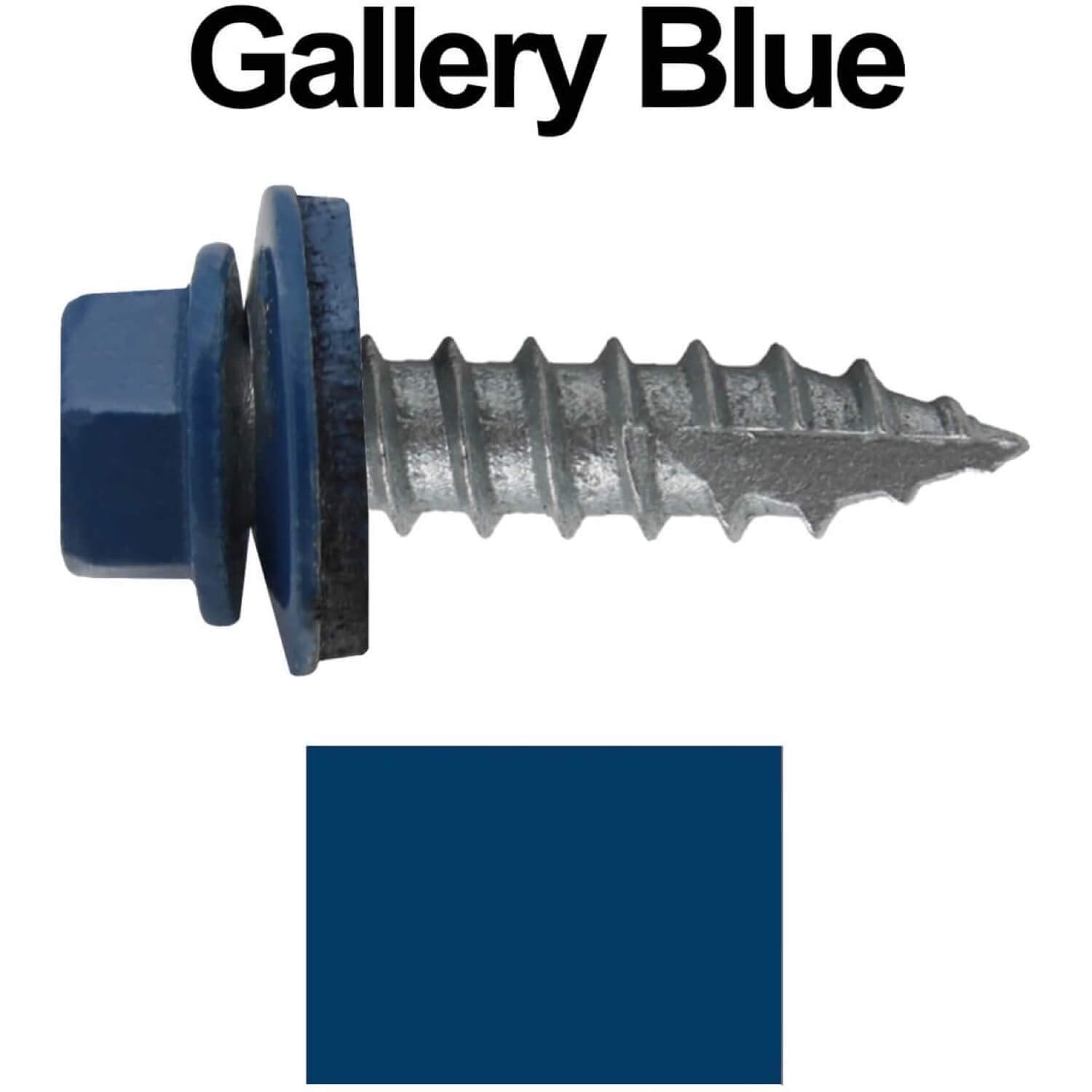 #14 Metal Roofing Screws: (1000) Screws x 1' Gallery Blue Hex Head Sheet Metal Roof Screw. Self Starting/Tapping Metal to woodsheet Metal Screws with EPDM Washer. for Corrugated Roofing