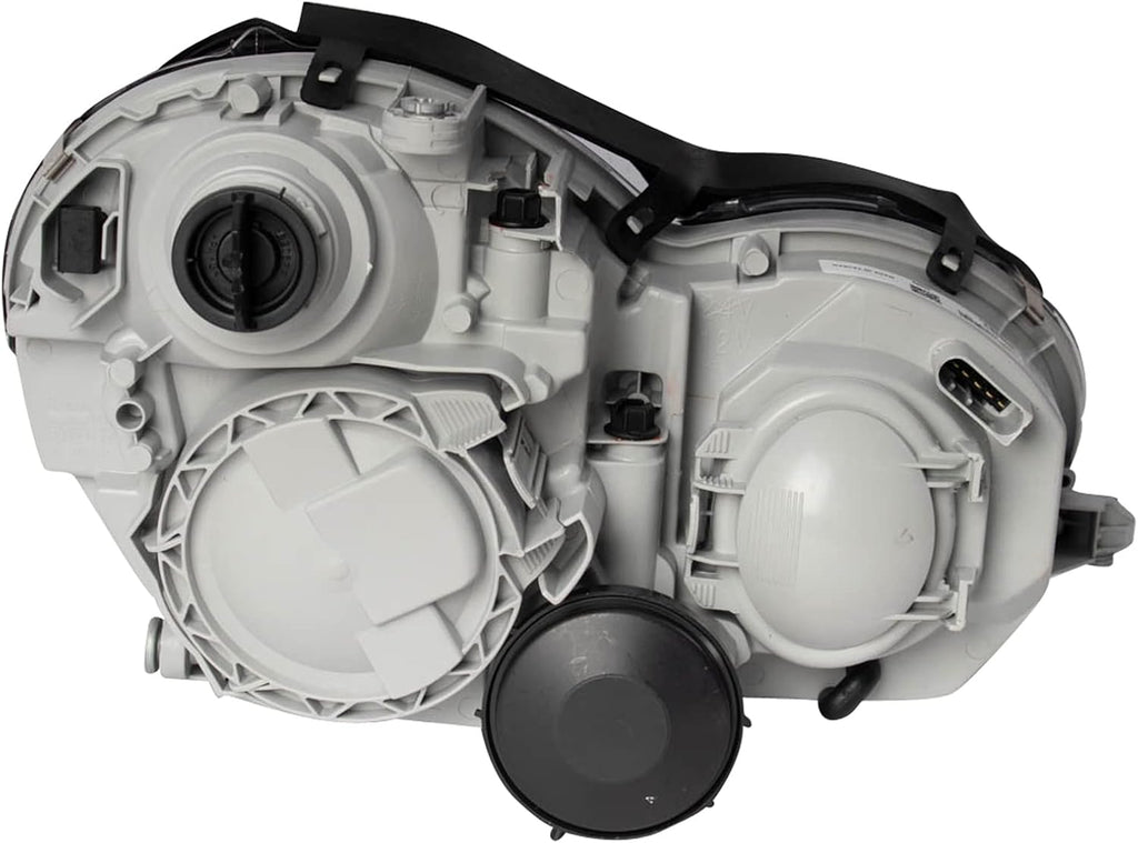 TRQ Performance Driver and Passenger Side Headlight Assembly Set Chrome Housing Compatible with 01-05 Mercedes Benz C240 C320 05-07 Mercedes Benz C230 Halogen Only