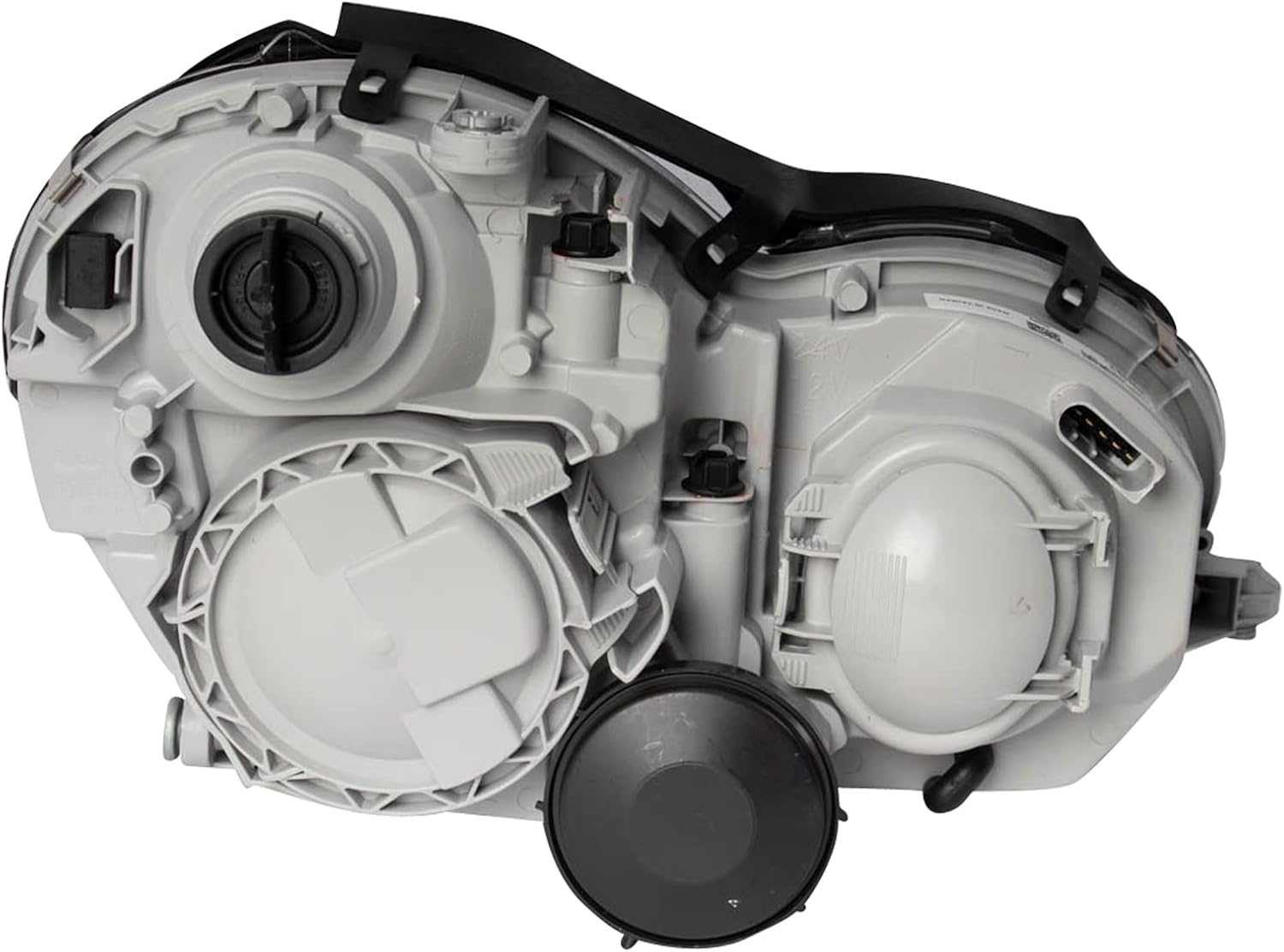 TRQ Performance Driver and Passenger Side Headlight Assembly Set Chrome Housing Compatible with 01-05 Mercedes Benz C240 C320 05-07 Mercedes Benz C230 Halogen Only