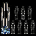 8PCS Arcylic Candelabra Wedding Centerpieces for Tables,38.5 Tall Clear Floor Candle Holder Set with Shade Pillar Taper Candle Stand for Anniversary Party Brithday candelabros para centros de mesa