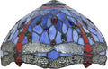 12 Inch Dragonfly Stained Glass Lamp Shade, Tiffany Style Lampshades Replacement, Handmade Vintage Lamp Cover Accessories Only for Table lamp Pendant Light Ceiling Fixture,Purple