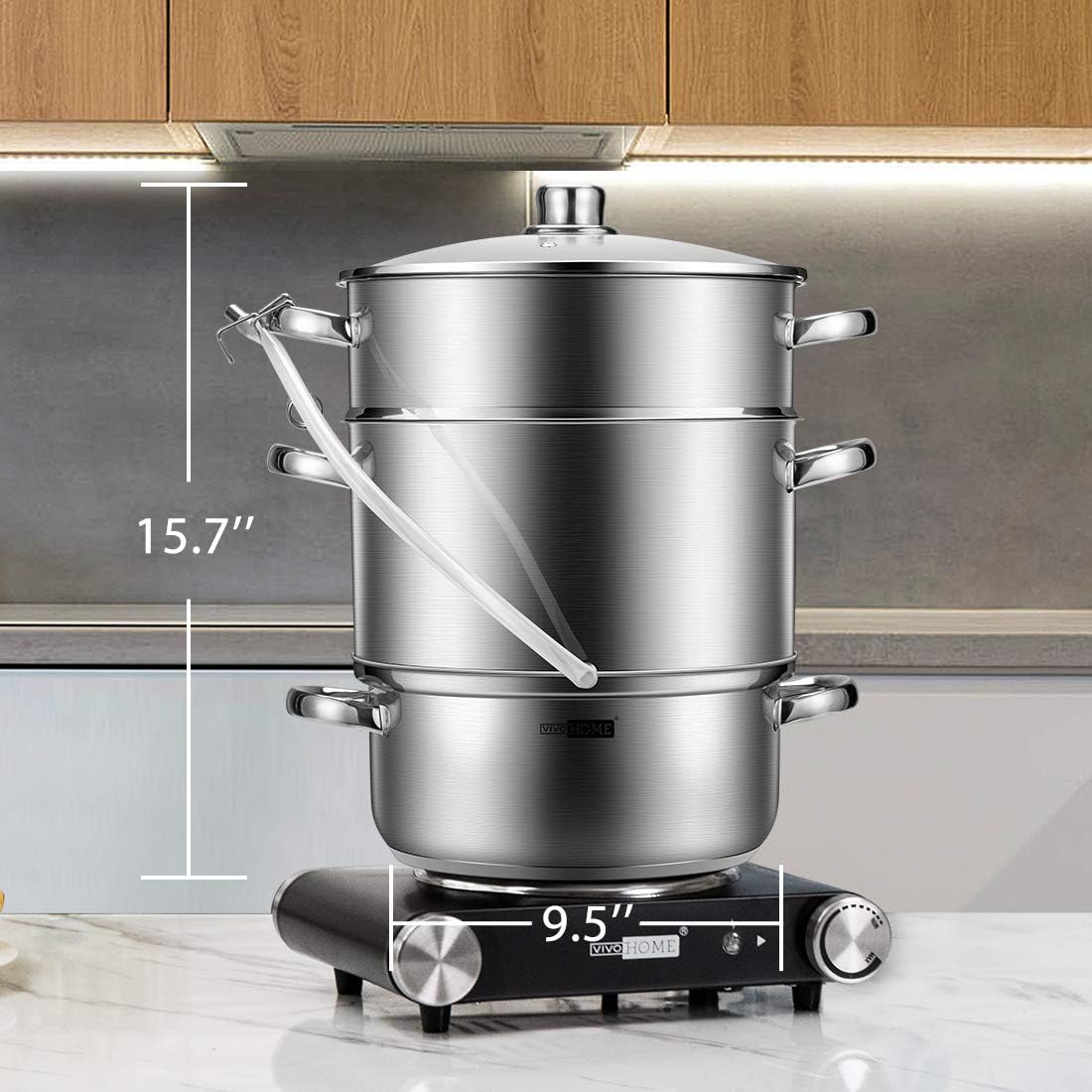 VIVOHOME Stainless Steel Juice Steamer Extractor Fruit Vegetables Juicer Steamer Pot 5 Qt & 8.5 Qt